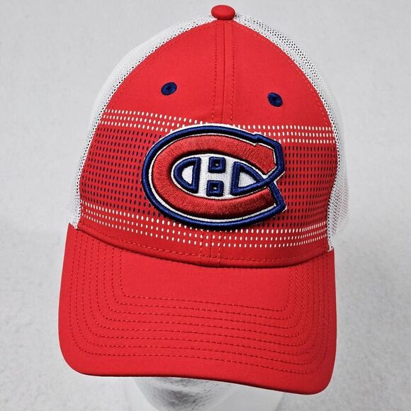Montreal Canadiens Red White NHL Fanatics Snapback Hockey Trucker Embroidered - Picture 1 of 7